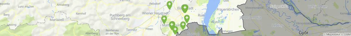 Kartenansicht für Apotheken-Notdienste in der Nähe von Hirm (Mattersburg, Burgenland)